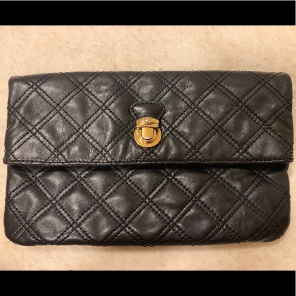 Authentic Marc Jacobs Eugene Quilted Black Clutch - Picture 2 of 8